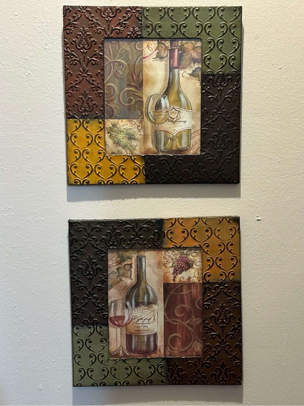 Wine Bottle Decorative Wall Art Pair